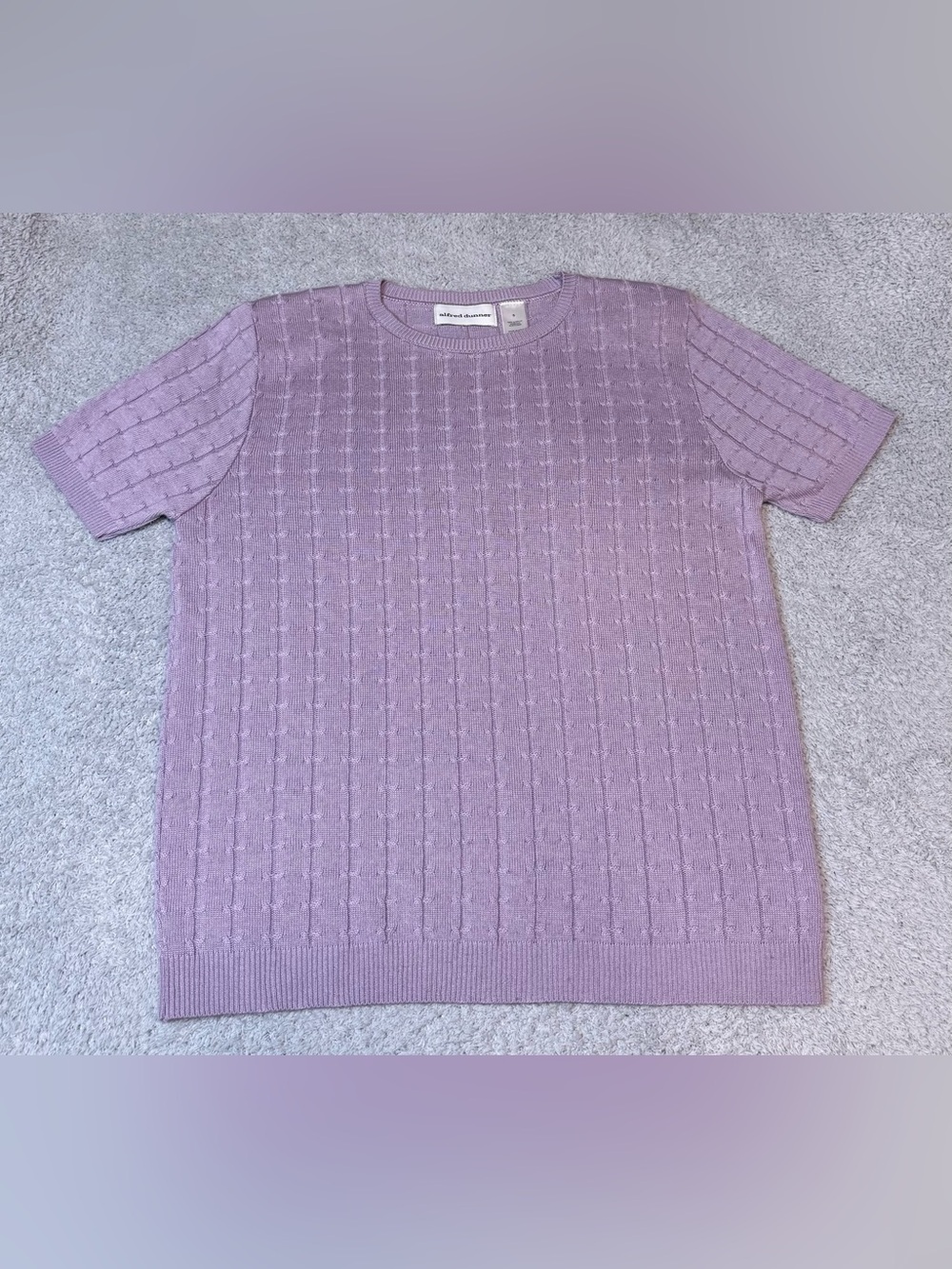 Alfred Dunner Women's Lavender Cable Knit Pullover Blouse Size Small